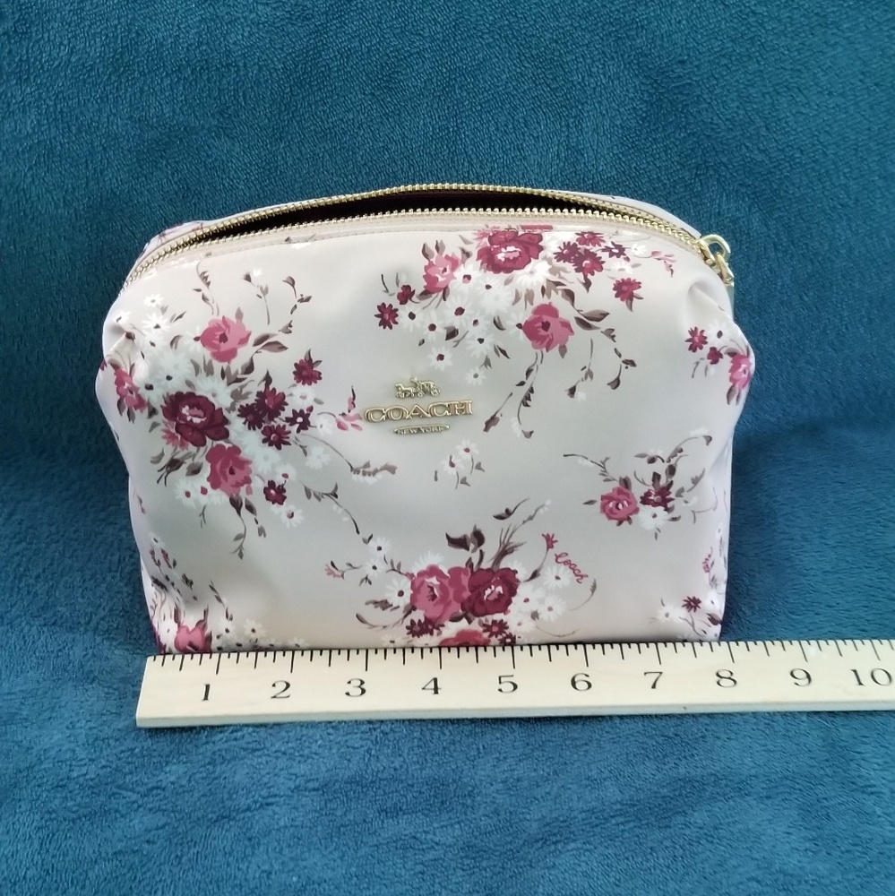 Large Floral Print Coach Cosmetic Case.
